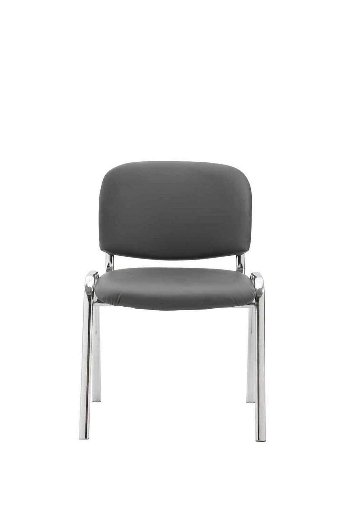 BESUCHERSTUHL Keen, Kunstleder mit Gestell in Chromoptik / Bezug Grau - Chromfarben/Grau, Textil/Metall (54/79/48cm) - TPFLiving