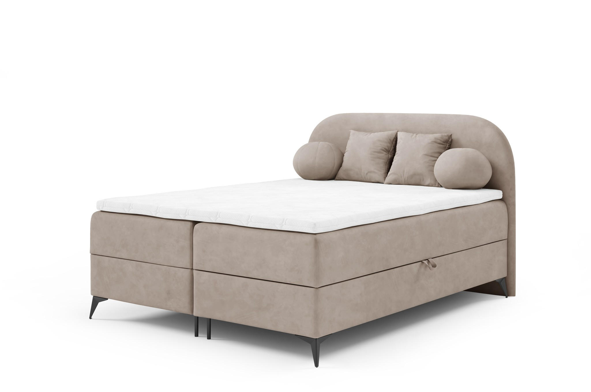 BOXBETT Gorgia - Beige, Holzwerkstoff/Textil (180/200cm) - Fun Möbel