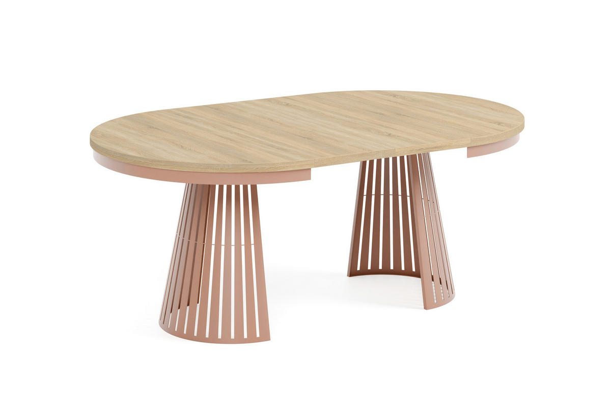 ESSTISCH Cone Bis - Kupferfarben/Sonoma Eiche, Holzwerkstoff/Metall (120/120/76cm) - Meblini