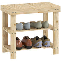 SCHUHBANK Natur 50/28/45 cm - Naturfarben, Holz (50/45/28cm) - PANGIVO