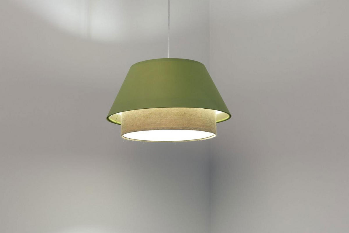 HÄNGELEUCHTE Grün 40/24 cm - Beige/Grün, Kunststoff (40/1.3/24cm) - ONZENO