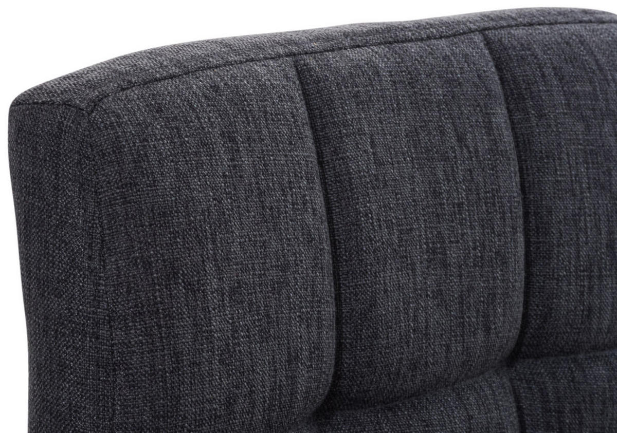 BARHOCKER 2er Set Peran STOFF C dunkelgrau - Chromfarben/Dunkelgrau, Textil/Metall (46/114/47cm) - TPFLiving