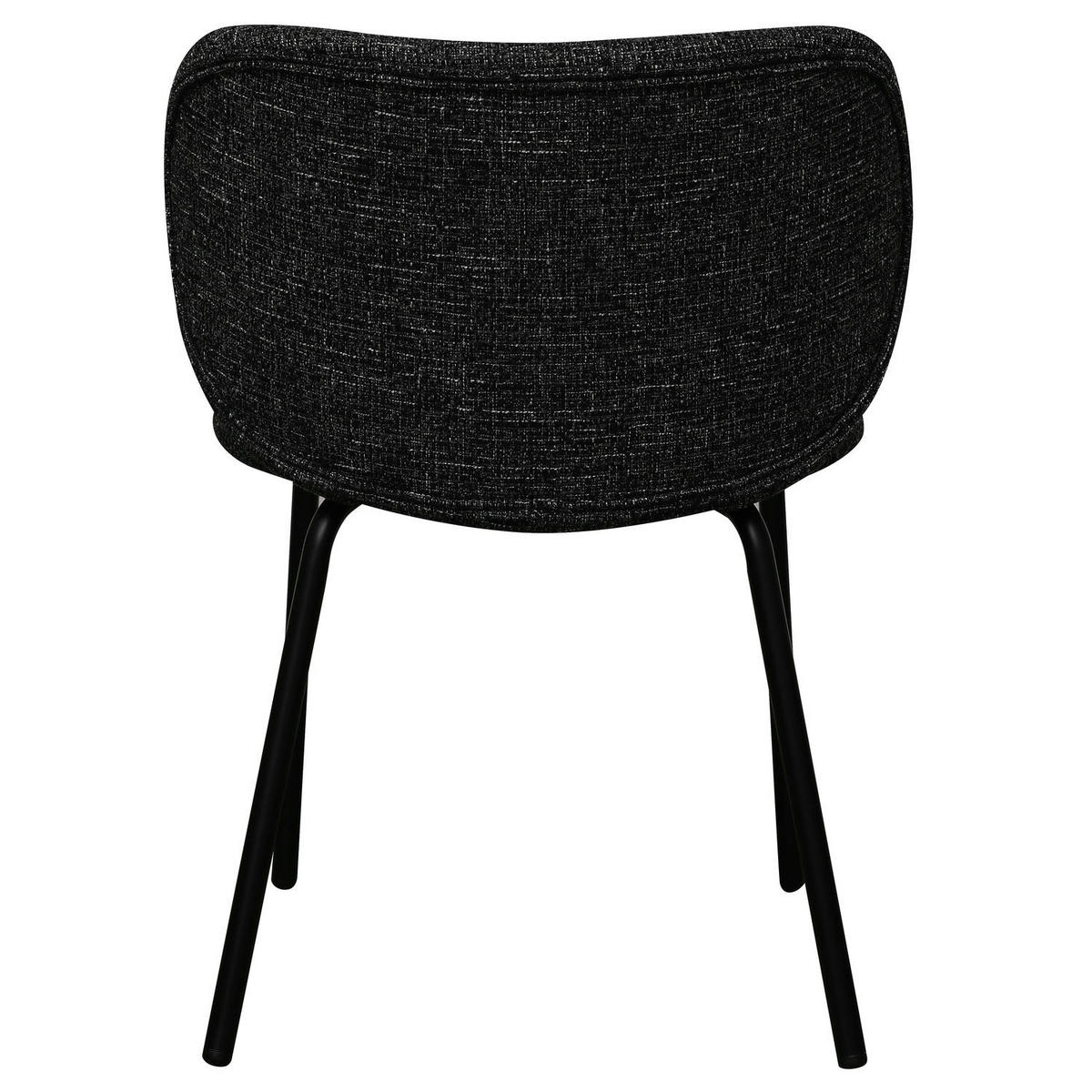 STUHL-SET 6 Stück in Teddystoff Schwarz - Schwarz, Textil/Metall (57/73/58cm) - Furnhouse