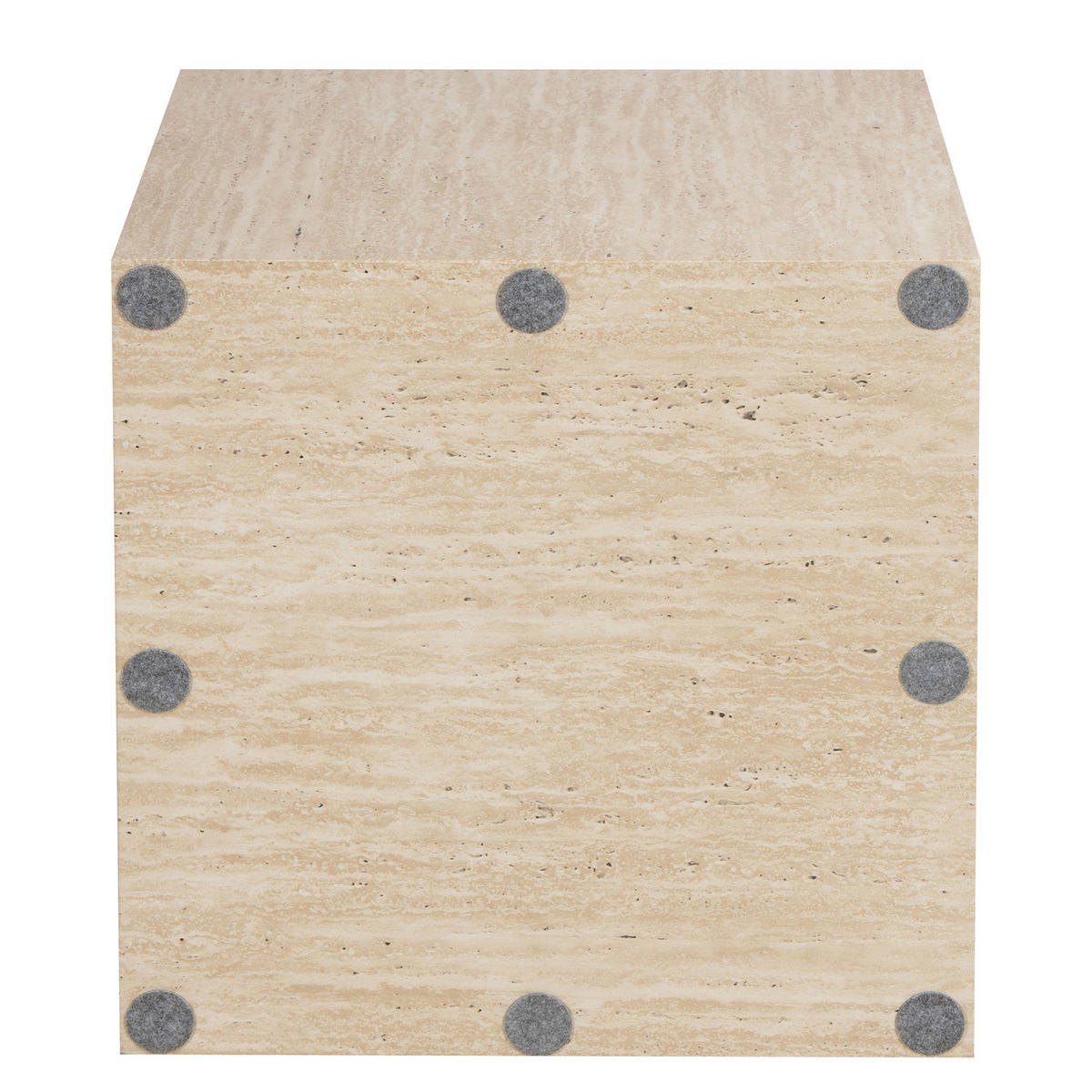 COUCHTISCH - quadratisch 48 cm - Travertin Dekor - Beige, Holzwerkstoff (48/48/50cm) - home24