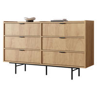 KOMMODE Edison 6S - Eichefarben/Schwarz, Holzwerkstoff/Metall (150/90/40cm) - MIRJAN24