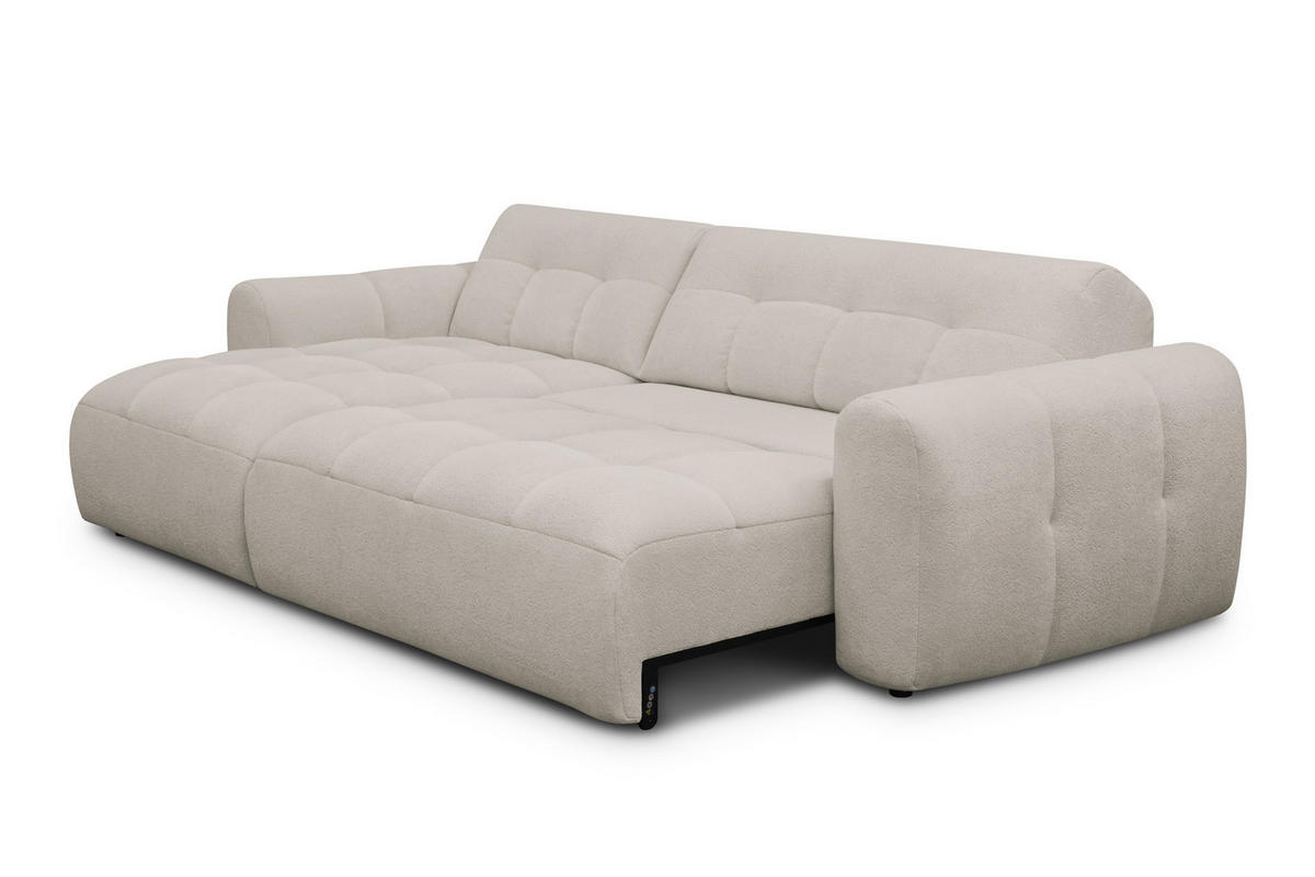 ECKSOFA LUMERO 4-Sitzer LINKS, creme - Ecru/Schwarz, Holz/Textil (275/166cm) - Courtois Laville
