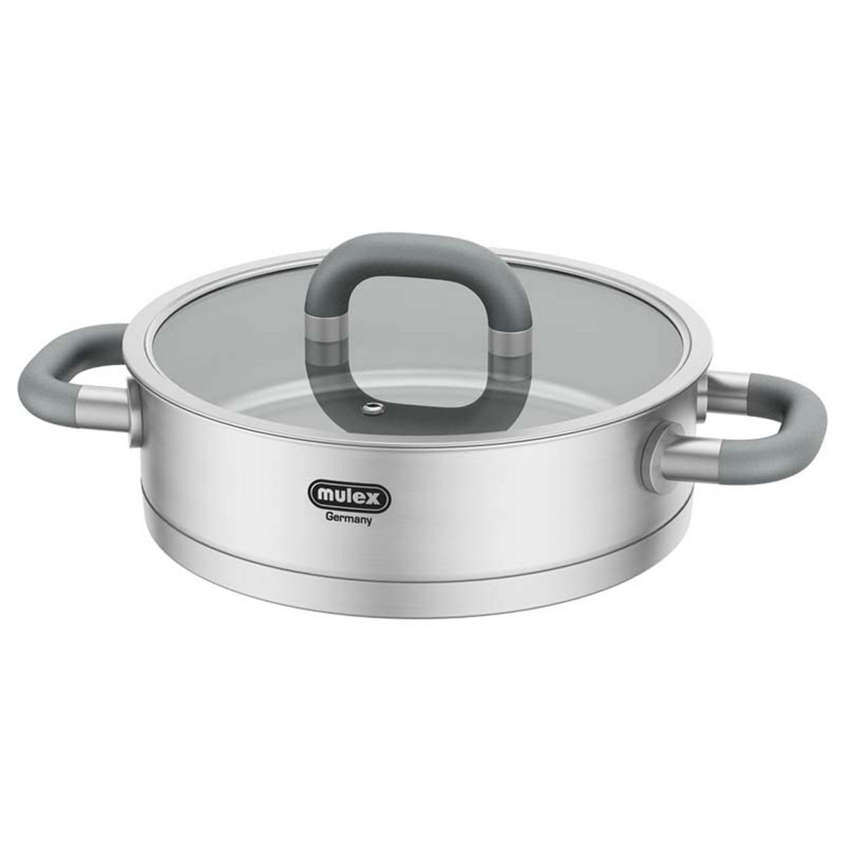 BRATPFANNE SERVIERPFANNE Lugano im 2er SET - Alufarben, Metall - Mulex