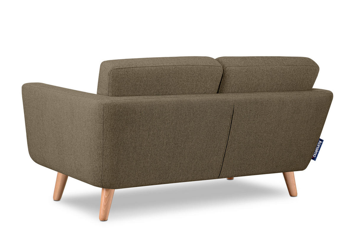 2-SITZER-SOFA TAGIO II mit Armlehnen, Kaffeebraun - Dunkelbraun, Textil (88/80/153cm) - KONSIMO®