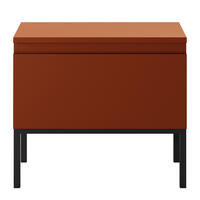 NACHTSCHRANK Bemmi Ziegelrot - Dunkelorange/Schwarz, Holzwerkstoff/Metall (49/43/32cm) - Selsey