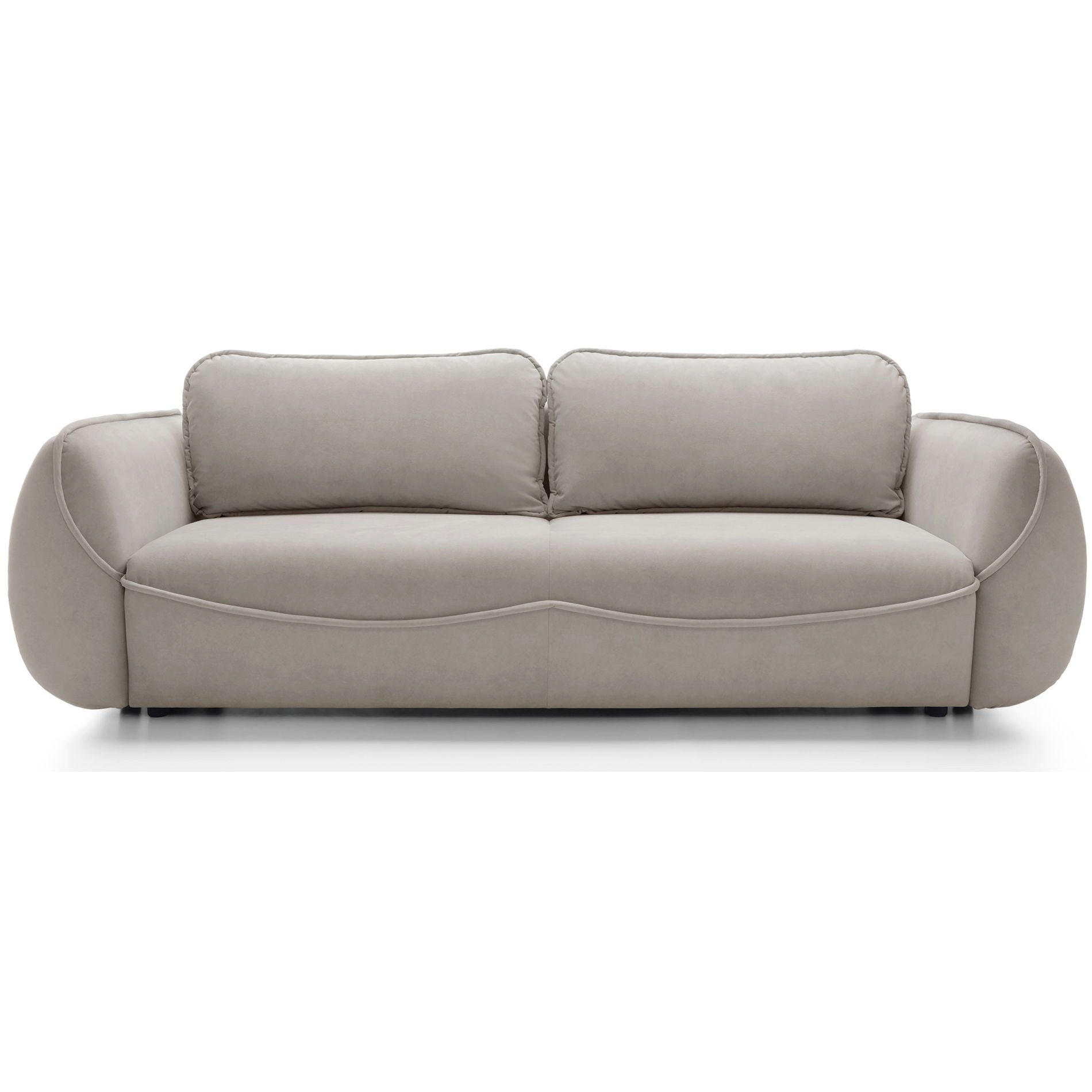 3-SITZER SOFA Cutie Beige Easy-Clean-Velours - Beige/Schwarz, Textil (257/90/114cm) - Selsey