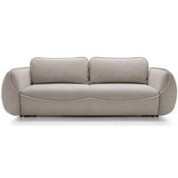 3-SITZER SOFA Cutie Beige Easy-Clean-Velours - Beige/Schwarz, Textil (257/90/114cm) - Selsey