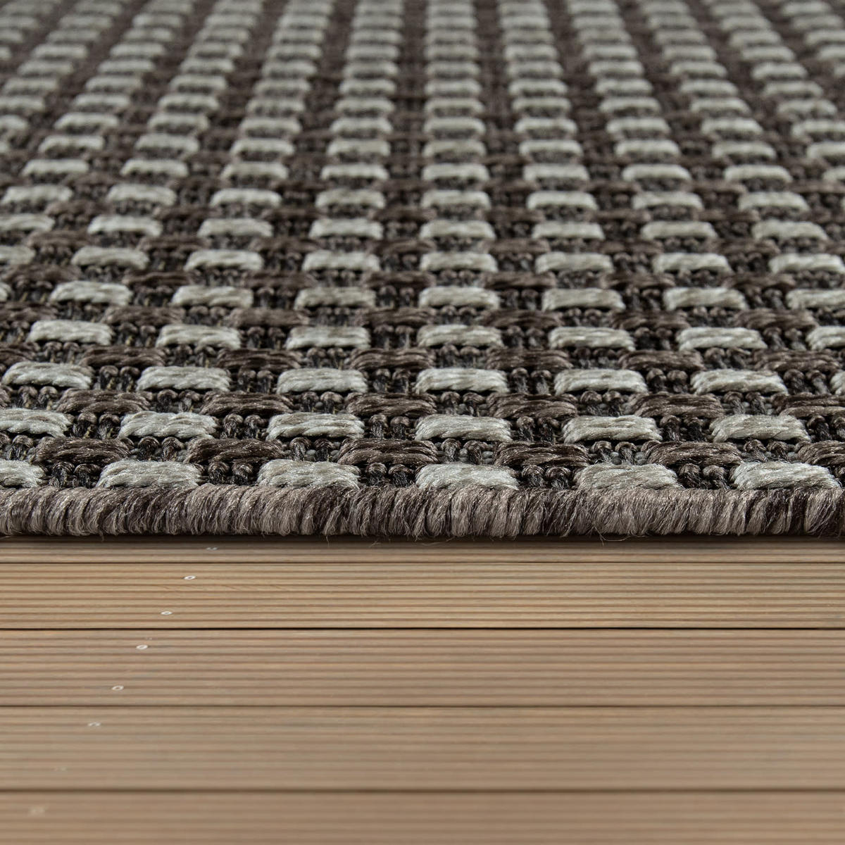 FLACHWEBTEPPICH, in Korbgeflecht-Optik, Anthrazit, 120 x 170 cm - Anthrazit, Textil (120/170cm) - KADIMA DESIGN