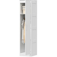 KLEIDERSCHRANK 40/52/180 cm weiß aus Holz mit Kleiderstange und Soft-Close-Tür - Weiß, Holzwerkstoff (52/180/40cm) - OKWISH