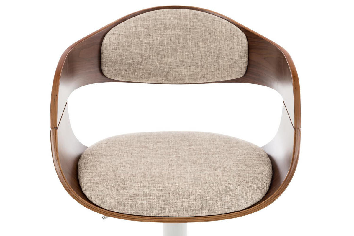 BARHOCKER Stoff walnuss/creme - Walnussfarben/Creme, Textil/Metall (50/88/48cm) - CLP