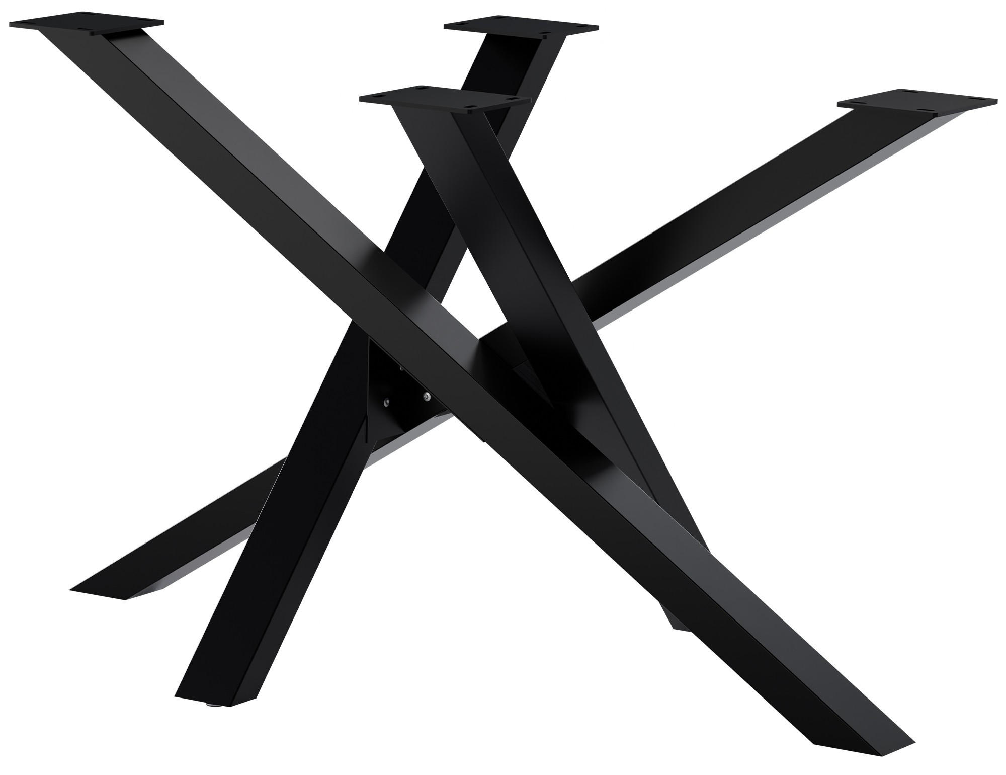 TISCHBEIN eckig 120/70/72 cm Metall Schwarz - Schwarz, Metall (120/72/70cm) - CLP