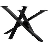 TISCHBEIN eckig 120/70/72 cm Metall Schwarz - Schwarz, Metall (120/72/70cm) - CLP