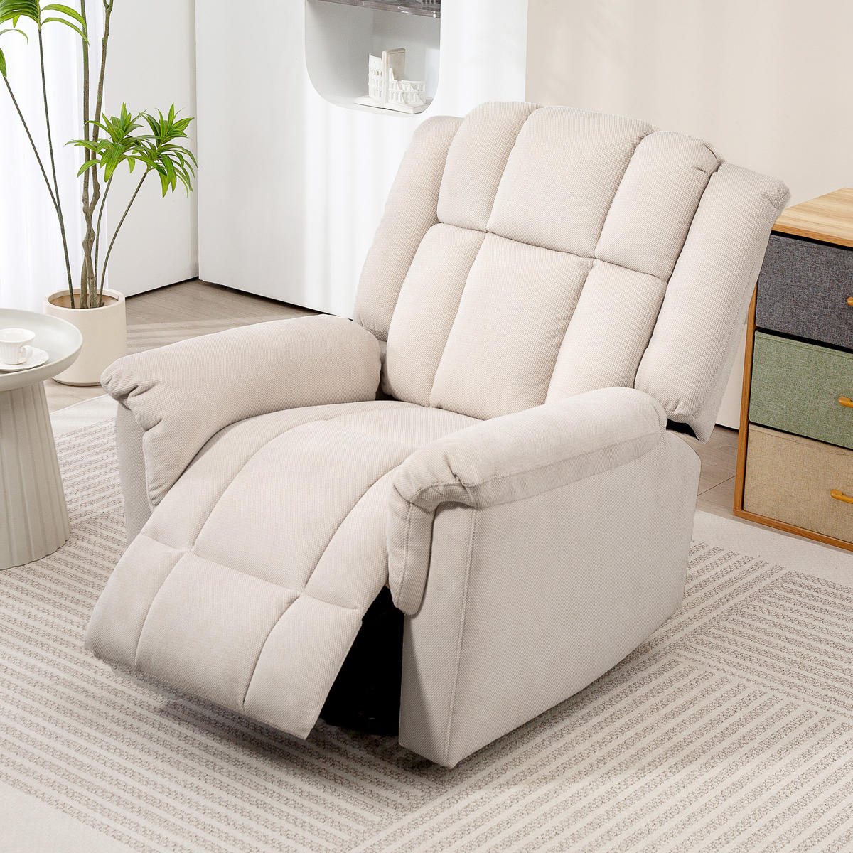 RELAXSESSEL Fernsehsessel Elektrisch Verstellbar Massagesessel mit Aufstehhilfe - Beige, Textil (85/104/91cm) - HOMCOM
