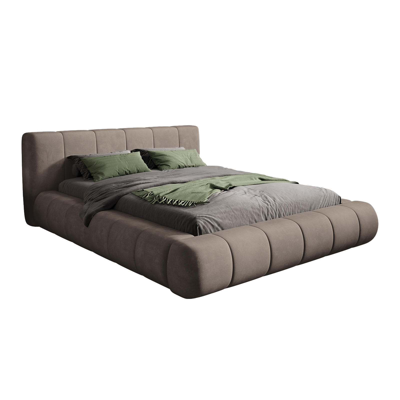 POLSTERBETT AVILLA 180x200 cm, Taupe - Taupe, Textil (200/180cm) - Fedve