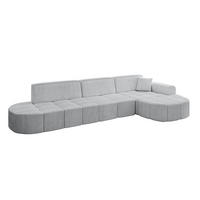 ECKSOFA Ottomane Rechts LIVO-L2 - 337x173x79,5 cm Grau - Grau, Holzwerkstoff/Textil (337/173cm) - ALTDECOR