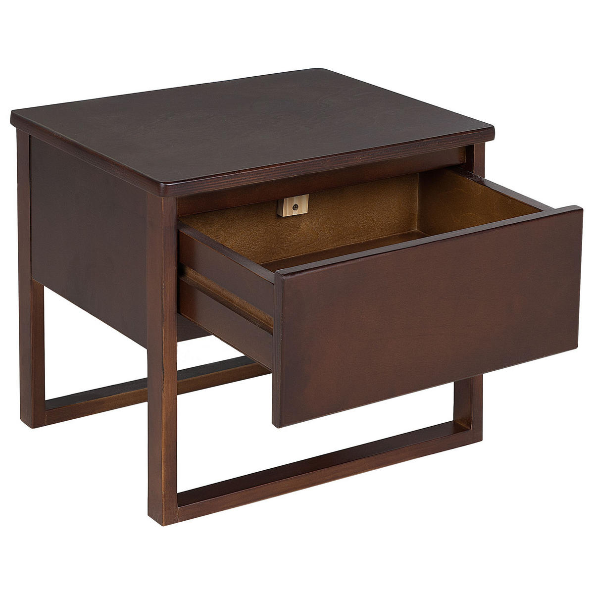 NACHTTISCH Kiefernholz dunkelbraun rechteckig 41/50 cm Giulia - Dunkelbraun, Holz (50/43/41cm) - Beliani