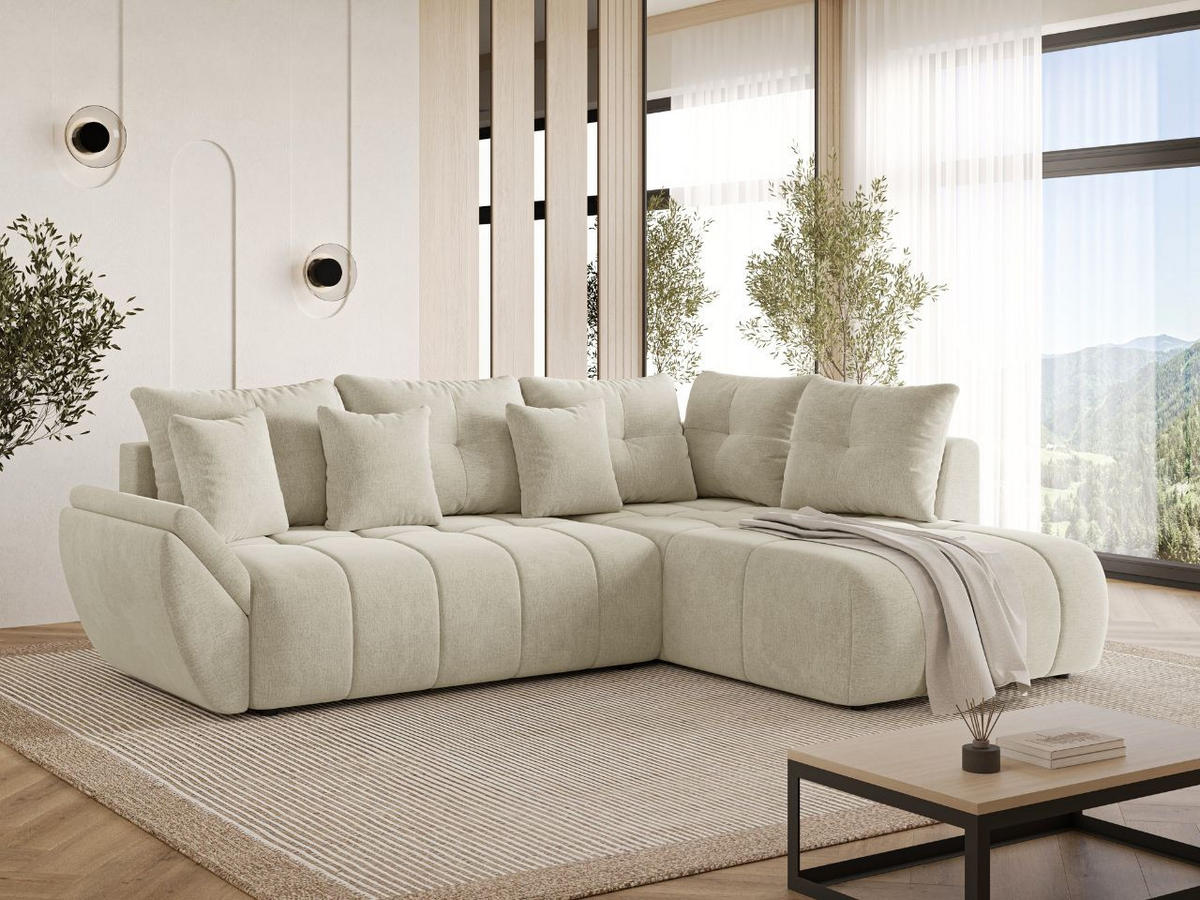 ECKSOFA Genoa Beige - Beige, Holz/Textil (266/190cm) - Graingold