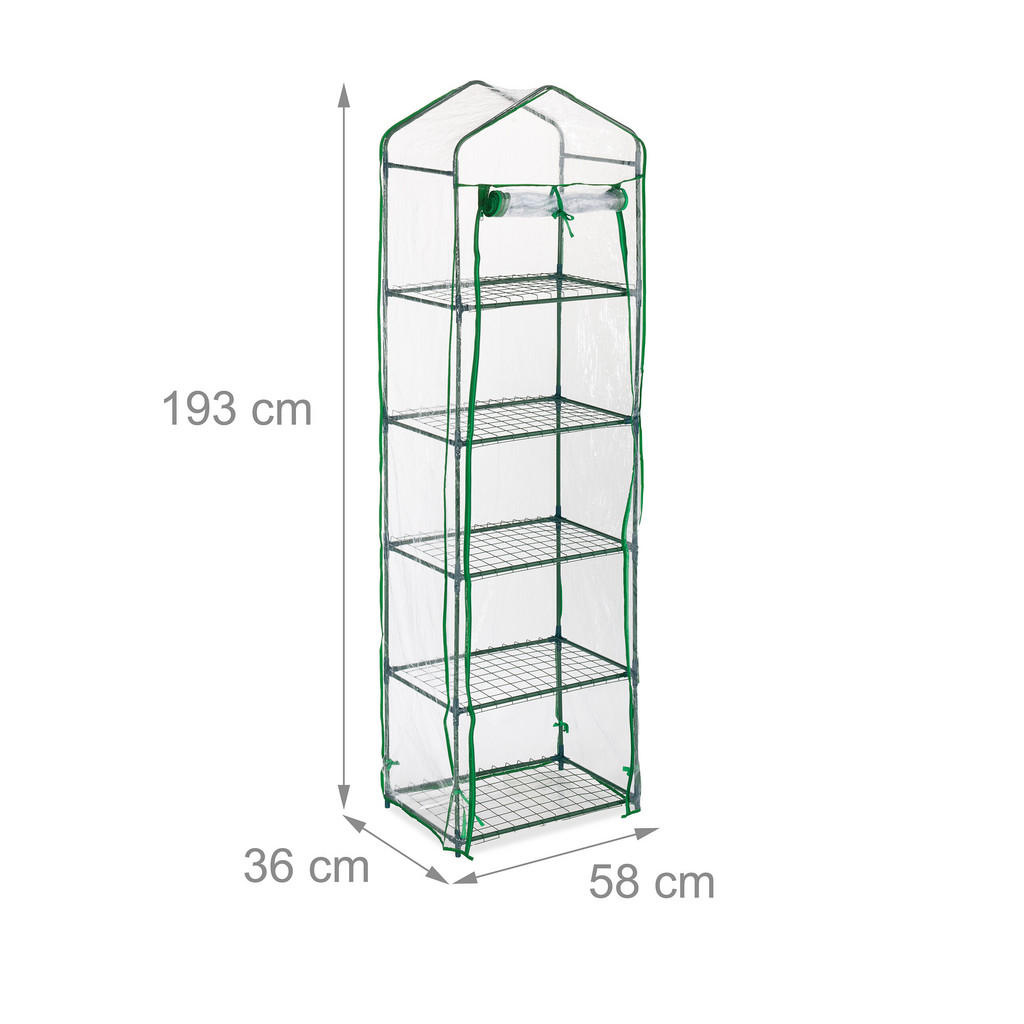 Thumbnail - Relaxdays Balkongewächshaus, Mehrfarbig, Kunststoff, Metall, 58x193x36 cm, Gartenzubehör, Gewächshäuser