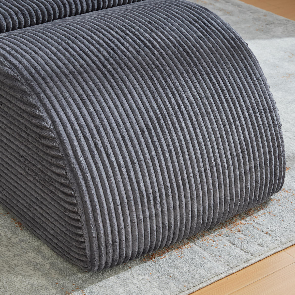 SESSEL Cord Dunkelgrau mit Seitentasche und Kopfkissen - Dunkelgrau, Holzwerkstoff/Textil (66/90/160cm) - WISHDOR