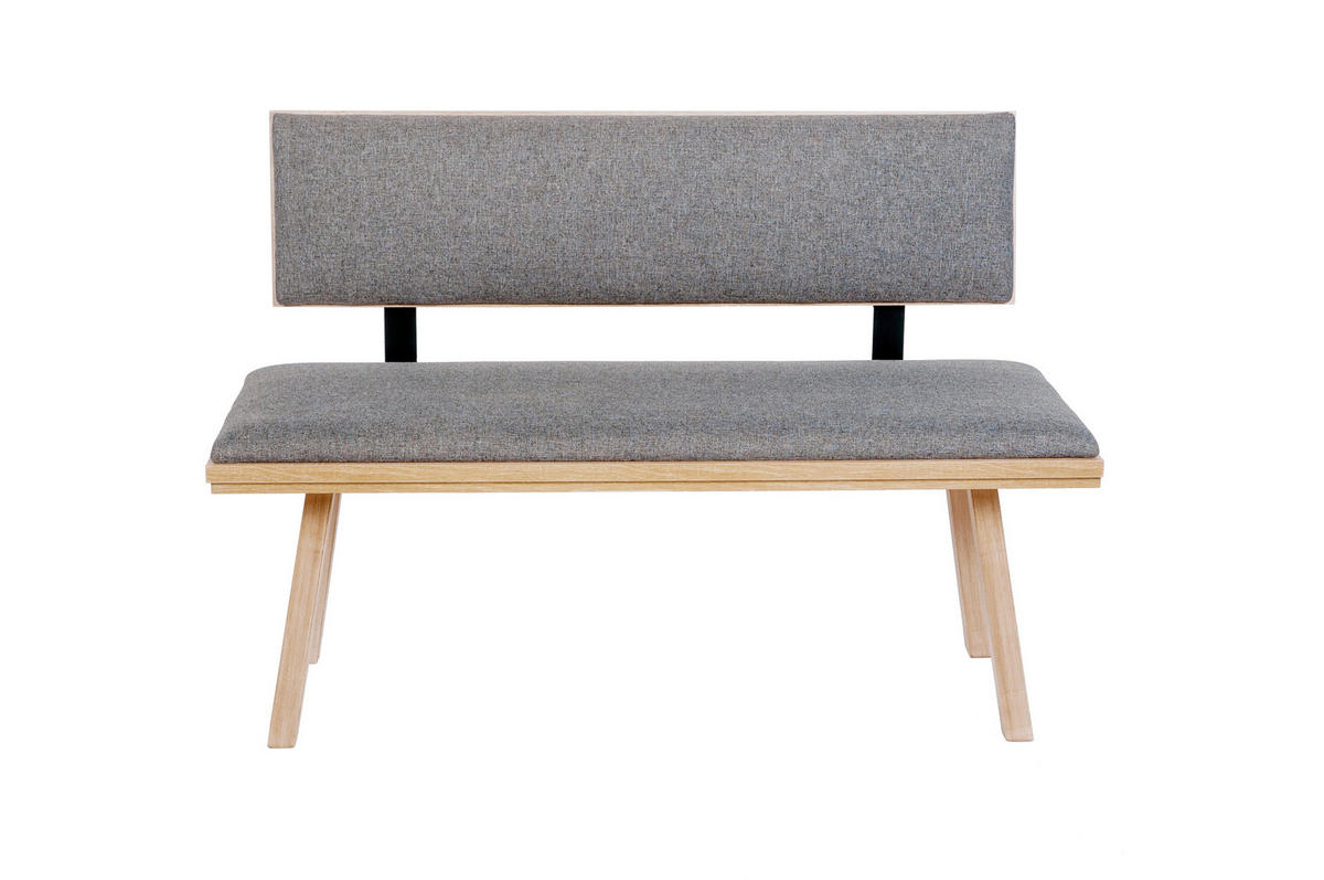 SITZBANK Die Zeitlose - Eichefarben/Grau, Holz/Textil (48/89/125cm) - Kundler Home