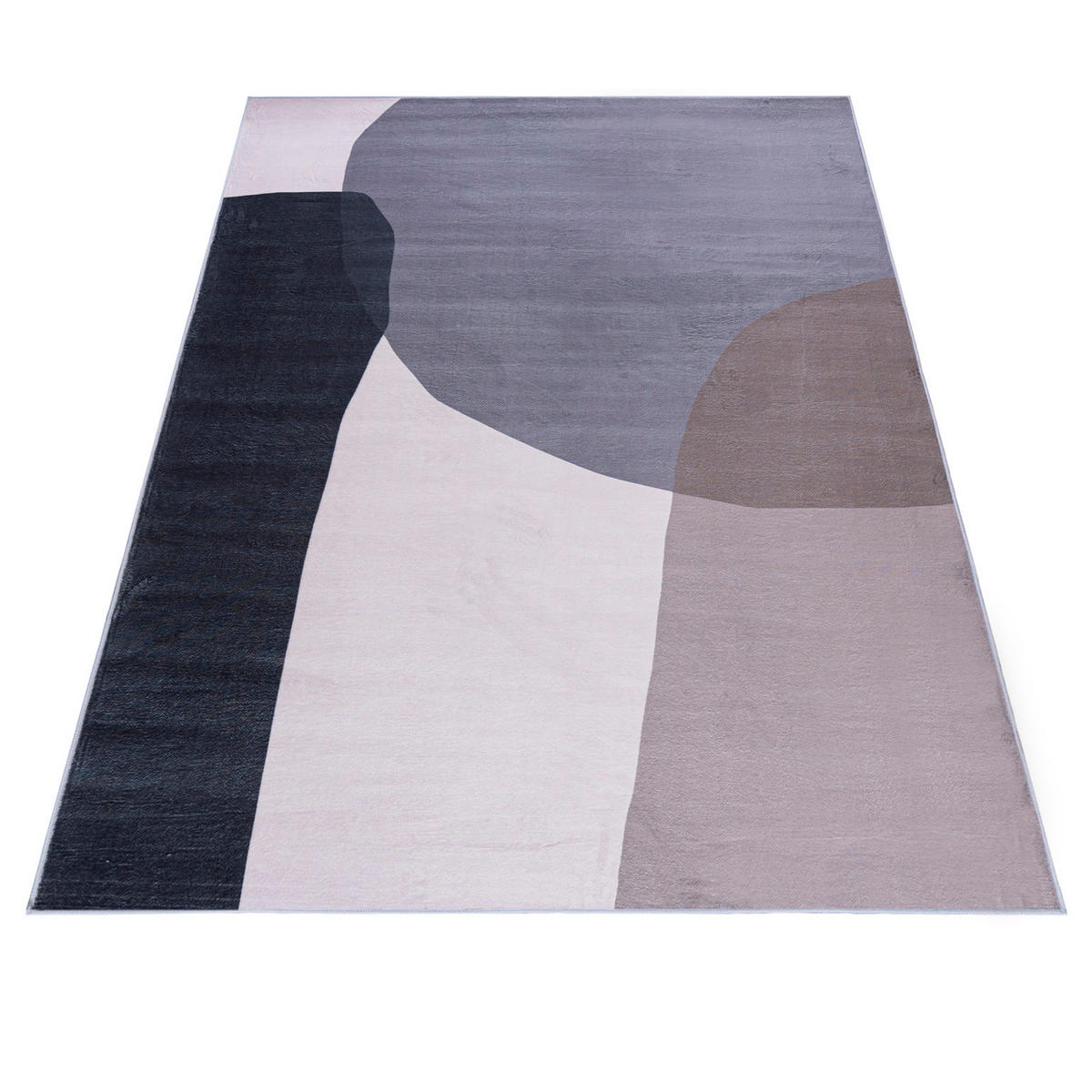 TEPPICH Beige Modern Geometrisch - Kurzflor Rechteckig, Modern, Stilvoll - Grau - 80 x 150 cm - Flieder/Creme, Textil (80/150cm) - Mazovia