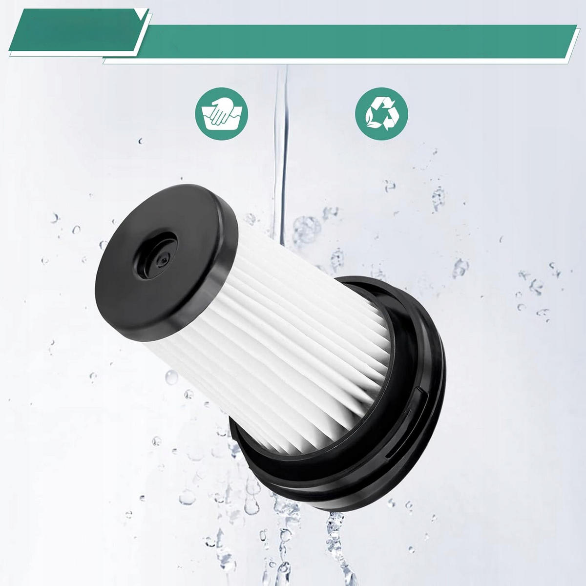FILTER ZR005202 Ersatz HEPA, 99,95% Filtration, waschbar, langlebig, 2er-Set, allergikergeeignet - Multicolor, Kunststoff/Metall (10/10/10cm)