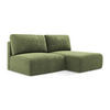 ECKSOFA mit Schlaffunktion rechts Chenille Stoff Grün - Schwarz/Grau, Kunststoff/Textil (210/149cm) - Makamii