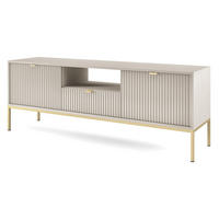 LOWBOARD Kioto RTV 154 cm in Kaschmirfarbe mit goldenen Füßen - Kaschmir/Goldfarben, Holzwerkstoff/Metall (154/56/39cm) - Ravio