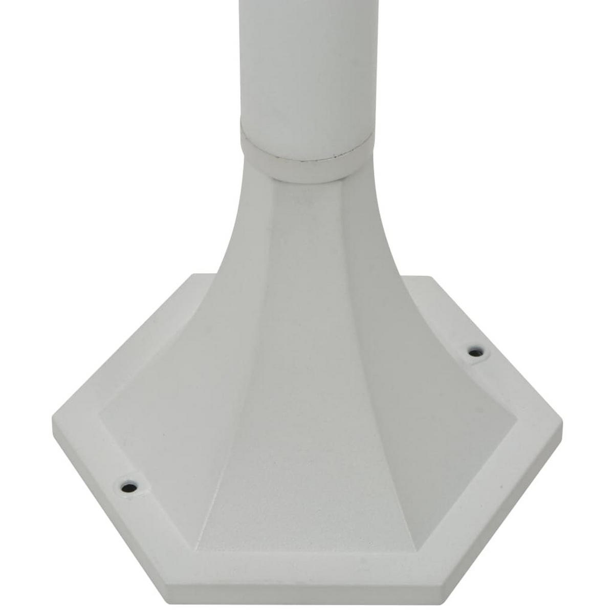 GARTEN-POLLERLEUCHTE 6er Set E27 110 Cm Aluminium Weiss - Weiß, Metall (19/19/110cm) - vidaXL