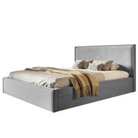 BETT 90x200 - Polsterbett mit Bettkasten und Holzrahmen - Modern Betten - Weicher Jasminstoff - Kollektion Milano - Grau - Grau, Holz/Textil (90/200cm) - Alpi-Möbel