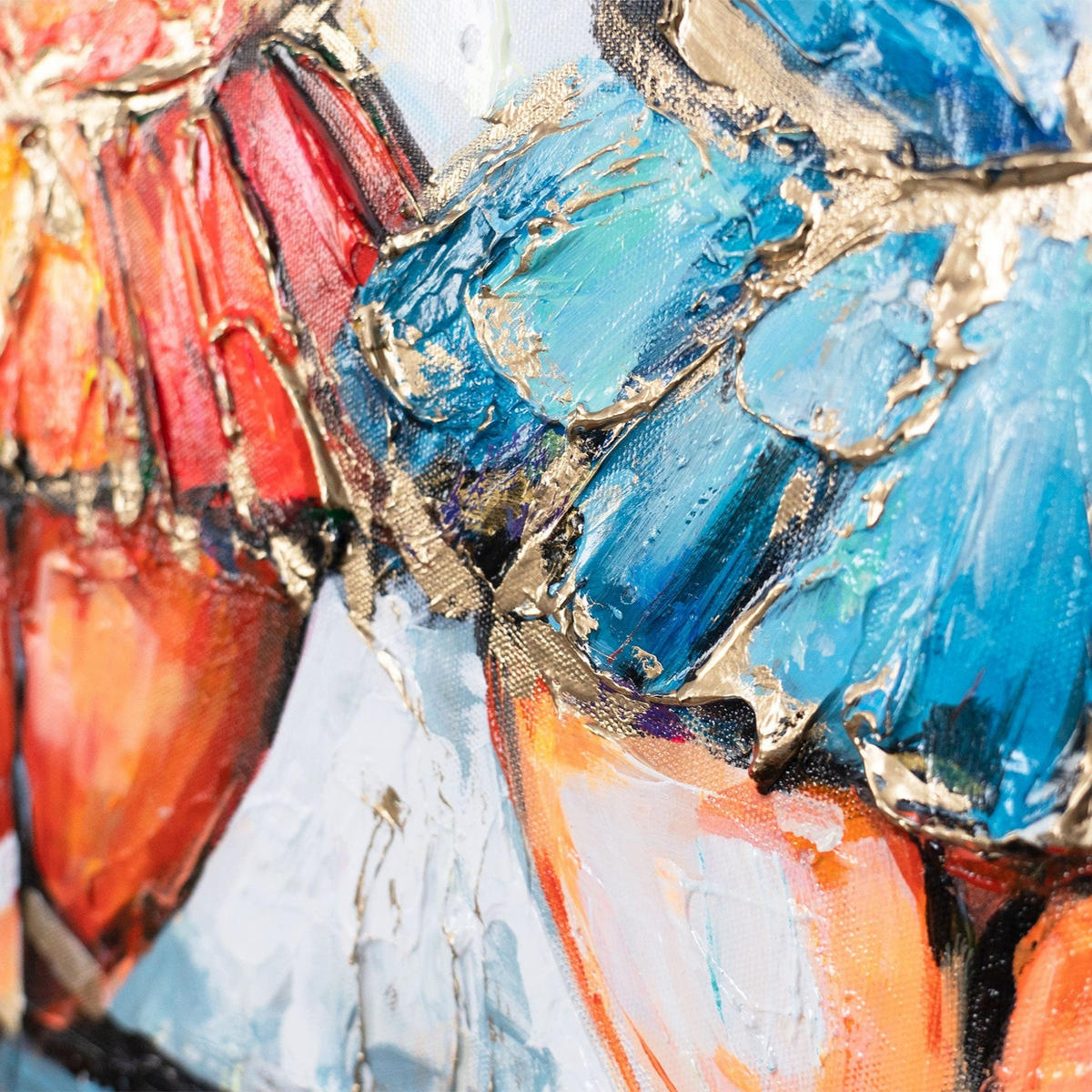GEMÄLDE Helles Ensemble auf Keilrahmen 115x50 cm - Multicolor, Holz (115/50cm) - YS-art gallery
