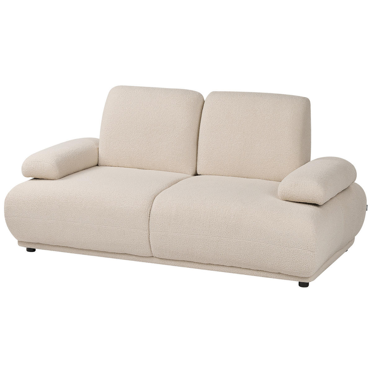 2-SITZER-SOFA Bouclé Beige Nacka - Beige/Braun, Textil (211/89/110cm) - Beliani