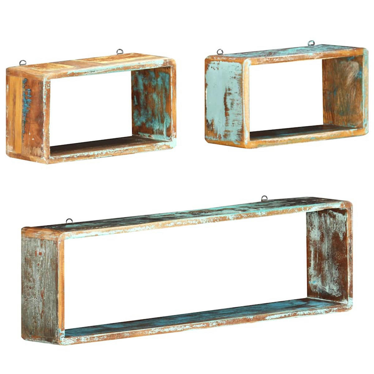 WANDREGAL Massives Altholz - Braun, Holz (15/15/25cm) - furnicato