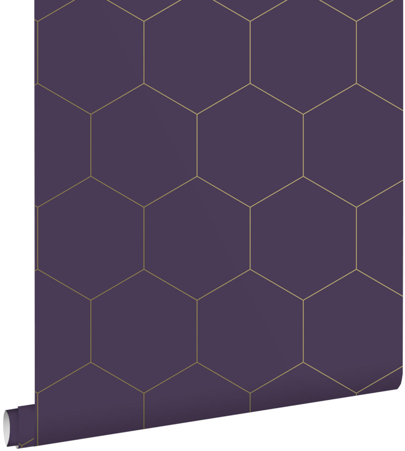 TAPETE Wabenmuster 53 cm x 10.05 m - Lila, Papier (53/1000cm) - ESTAhome