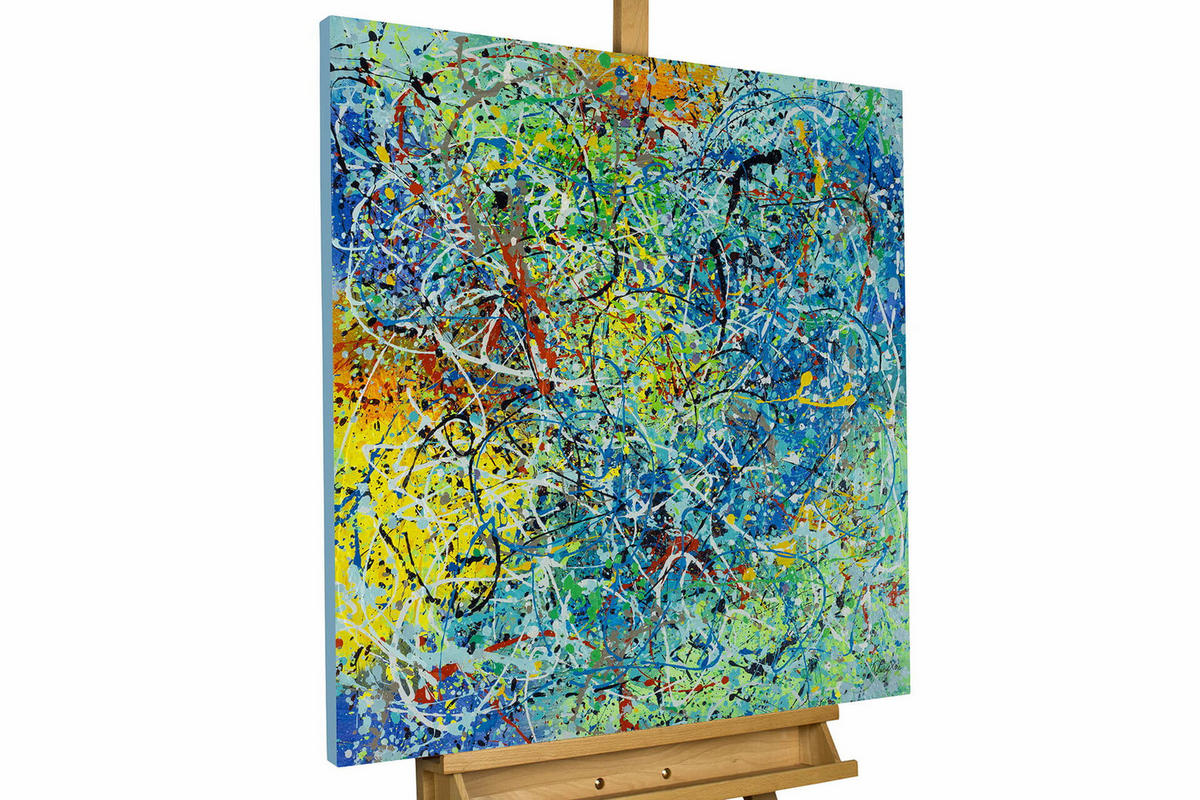 ACRYLBILD HANDGEMALT 80/80 cm - Multicolor, Holz/Textil (80/80cm) - KUNSTLOFT
