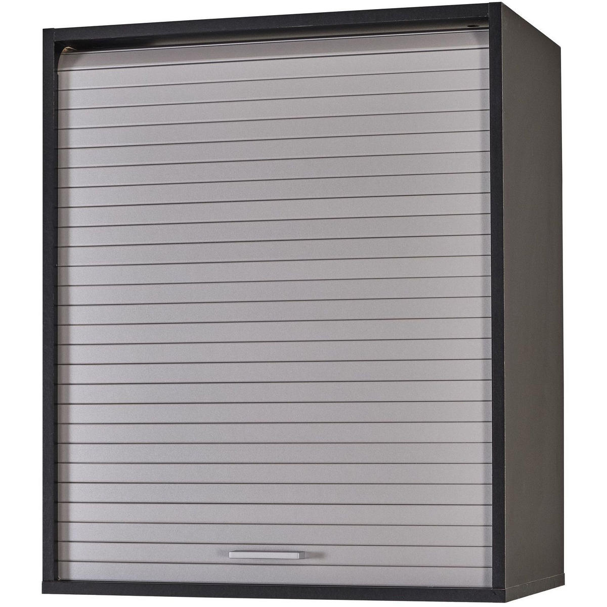 KÜCHENOBERSCHRANK mit Rolladentür 35/60/72cm - Schwarz, Holzwerkstoff (60/72/35cm) - Simmob