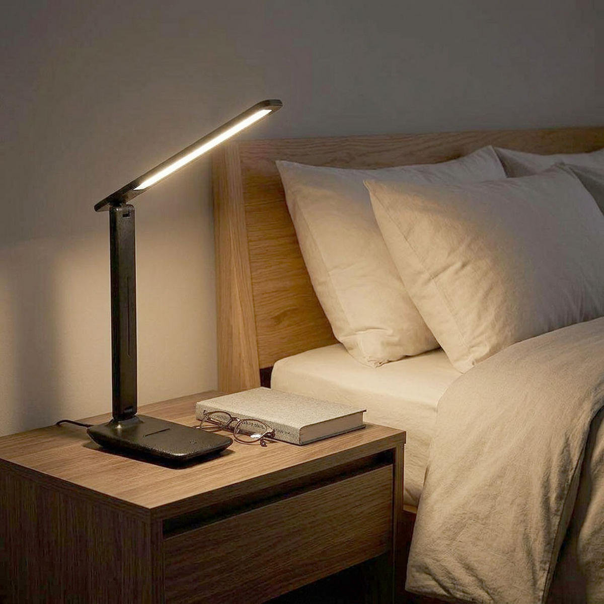 LED TISCHLEUCHTE CCT USB Akku - Schwarz, Kunststoff (28/11.5/50cm) - Globo Lighting