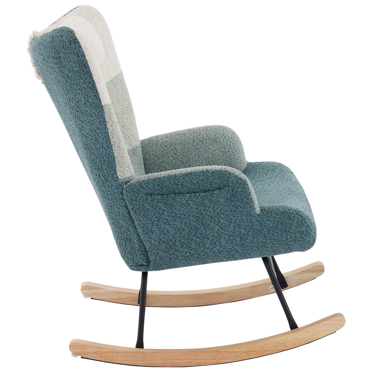 SCHAUKELSTUHL Mehrfarbig Bouclé mit Fußhocker - Multicolor, Textil (83/65.5/95cm) - Oxeza