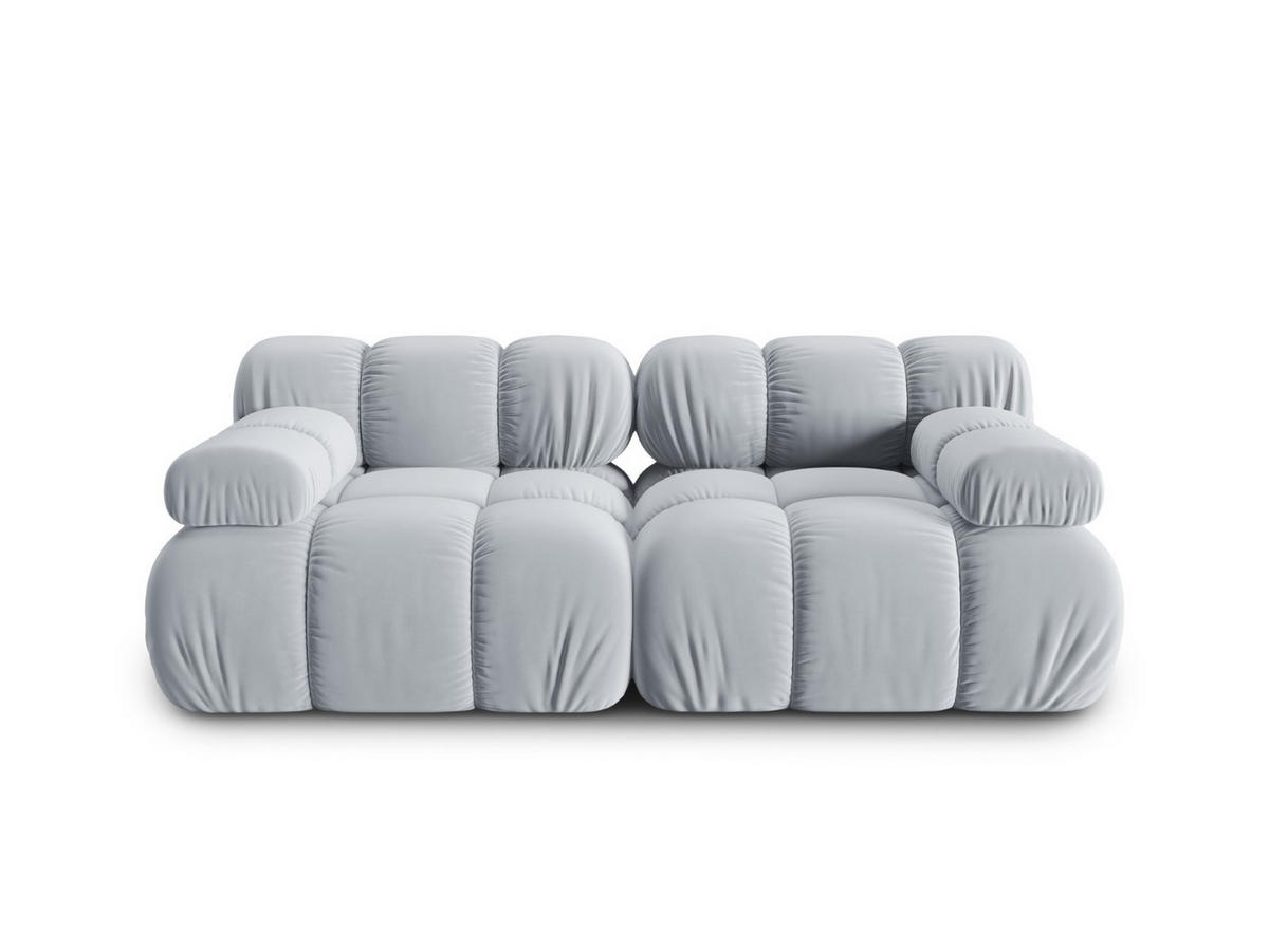 MODULARES-SOFA Bellis aus Samt hellblau 2 Sitzplätze - Hellblau, Textil (94/63/188cm) - Micadoni