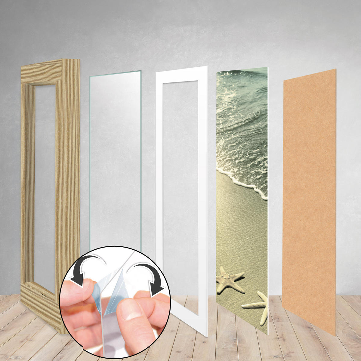 BILDERRAHMEN Ocean MDF Eiche (12tlg) - Eichefarben, Holzwerkstoff (24/21/24cm) - BoMoe