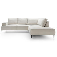 SCHLAFSOFA 275 cm L-Form Harmonia mit Beinen, Rechts, Vanille - Beige, Holz (195/275cm) - Emporius
