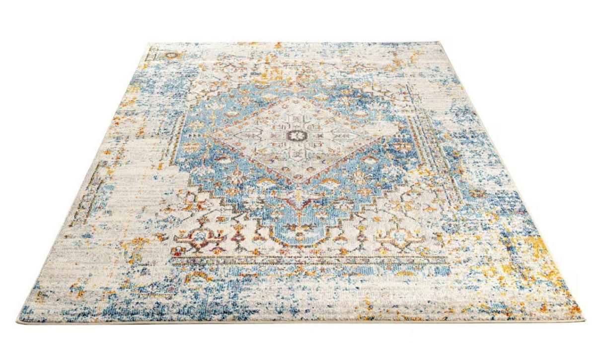 TEPPICH modern Flachgewebe Orient KASBA Blau 160 x 230 cm - Blau, Textil (160/230cm) - Novatrend