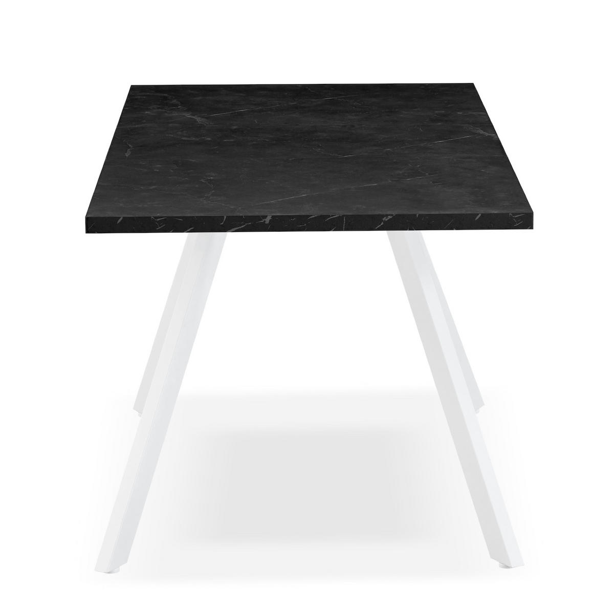ESSTISCH SVEN 120-160/80/76 cm Marmor-Schwarz - Anthrazit/Weiß, Holzwerkstoff/Metall (80/120/76cm) - B&D Home