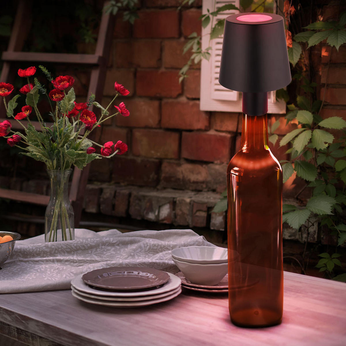 LED TISCHLEUCHTE Kunststoff Schwarz - Schwarz, Kunststoff (10.5/10.5/14cm) - Globo Lighting