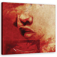 LEINWANDBILD Menschen Rot - Rot, Textil (30/30cm) - Feeby