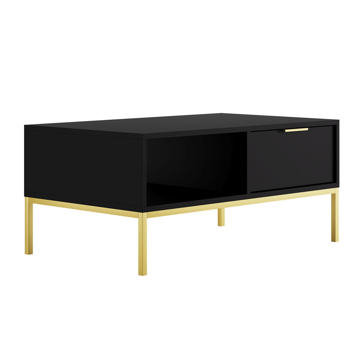 COUCHTISCH Seattle Schwarz - Goldfarben/Schwarz, Holzwerkstoff (60/100/45.4cm) - Petits-meubles